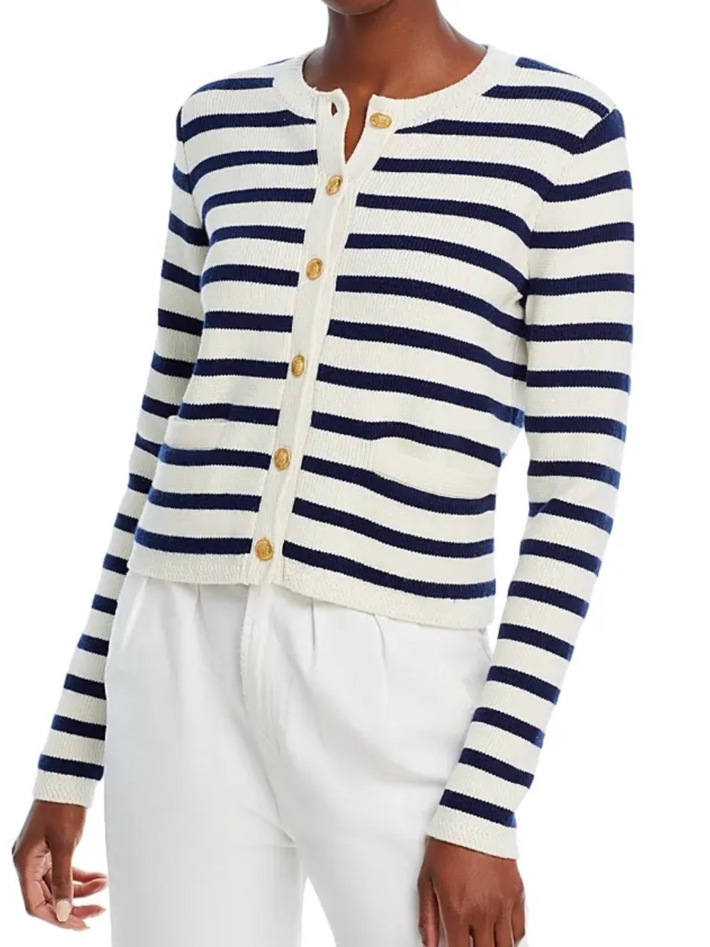 Vineyard Vines Martha’s Vineyard Navy Blue White Stripe Coastal Sweater Cardigan